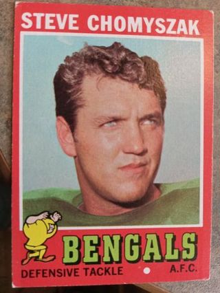 1971 T.C.G. SYEVE CHOMYSZAK CINCINNATI BENGALS FOOTBALL CARD# 252