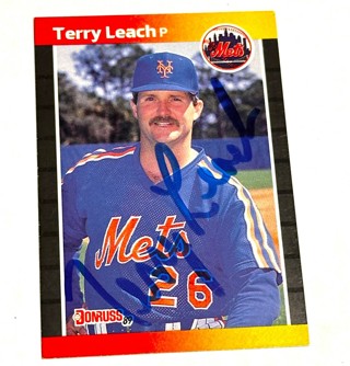 Autographed Autographed 1989 Donruss Terry Leach - Mets