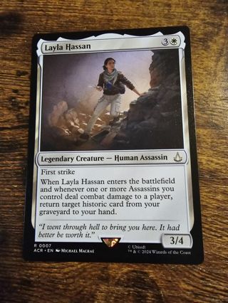 Magic the gathering mtg Layla Hassan rare card Assassins Creed