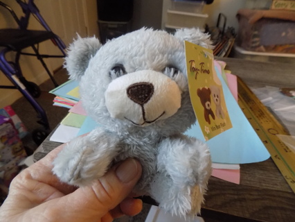 NWT 4 inch light gray teddy bear plush mini