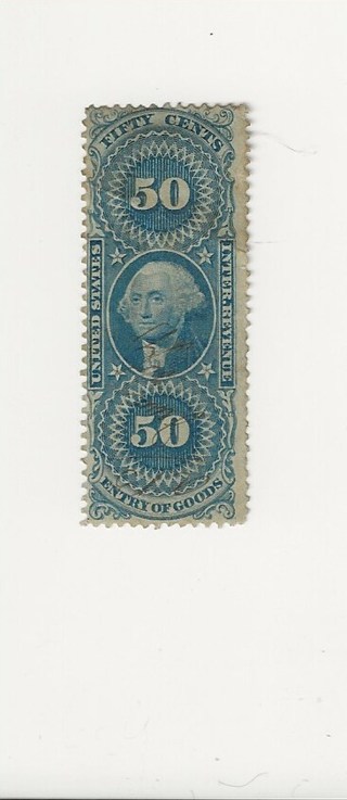 (R58) 1862 - 1871 50c US Internal Revenue Stamp