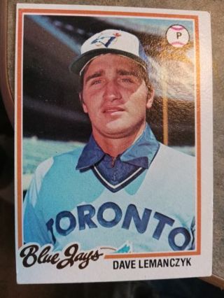 1978 TOPPS DAVE LEMANCZYK TORONTO BLUE JAYS BASEBALL CARD# 33