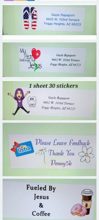 1 sheet address stickers