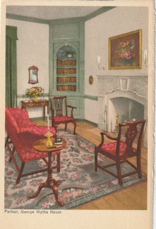 Vintage Unused Postcard: (c1): Pre Linen: George Wythe House, Williamsburg, VA