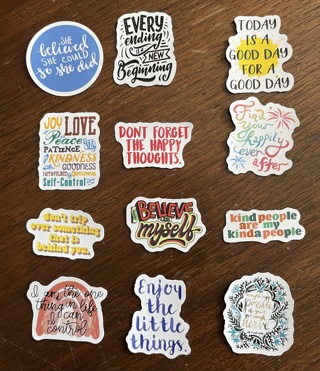 Lot of 12 Inspirational/Motivational Stickers 