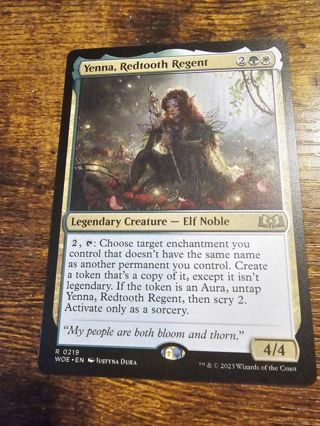 Magic the gathering mtg Yenna Redtooth Regent rare card Wilds of Eldraine