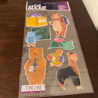 Sticko dimensional school animal stickers 