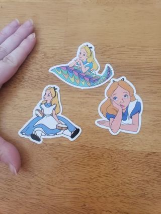 Alice in wonderland new vinyl sticker lot of 3