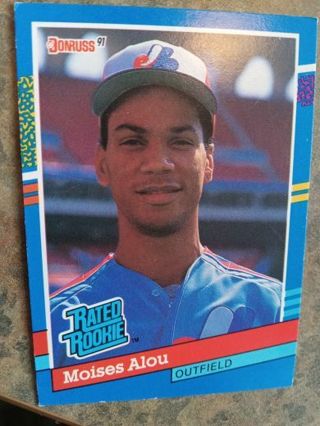 1991 DONRUSS RATED ROOKIE MOISES ALOU MONTREAL EXPOS BASEBALL CARD# 38