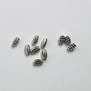 Bright Silver 9mm Spacer Beads - 2 Types