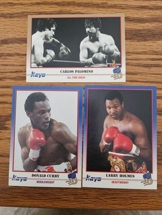 1991 KAYO Boxing trading cards #189,#190,#191