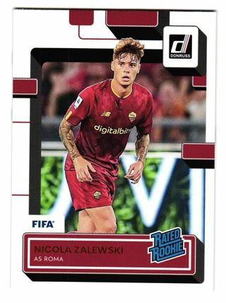 NICOLA ZALEWSKI 2022-23 Panini Donruss Soccer FIFA Rated Rookie #194 AS Roma Football Card