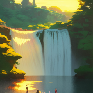 Listia Digital Collectible: Huge waterfall at dusk