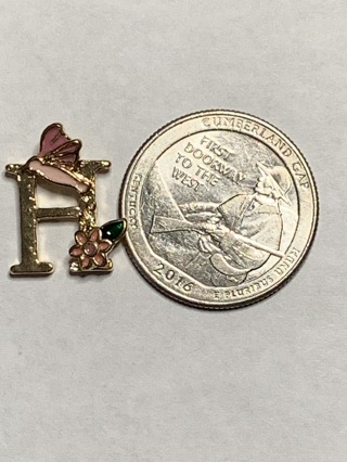 FLOWER STYLE INITIAL LETTER CHARM~#H2~1 CHARM ONLY~FREE SHIPPING!