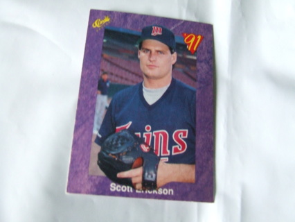 1991 Scott Erikson Minnesota Twins Classic Card #160