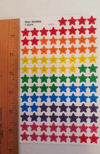 (100) small Star Smiles Stickers