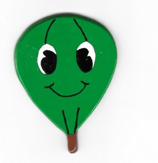 GREEN SMILEY FACE HOT AIR BALLOON MAGNET (PLEASE READ DESCRIPTION) 