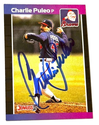 Autographed 1989 Donruss Charlie Puleo \ Atlanta Braves #286