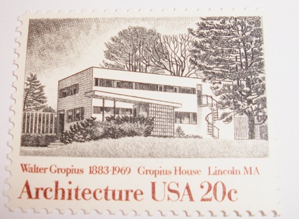 Scott #2021, Architecture, Gropius House, One Useable 20¢ US Postage Stamp