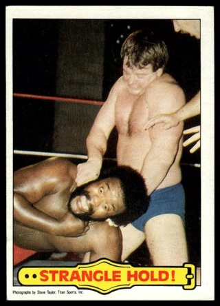 1985 Topps WWF Pro Wrestling Stars #40 Strangle Hold!