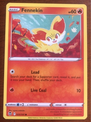 Pokemon Trading Card - Fennekin