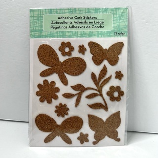 Adhesive Cork Stickers Flowers Butterflies 