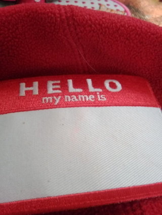 "Hello, my name is" Red & white Patch