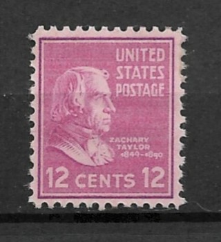 1938 Sc817 12¢ Zachary Taylor MNH