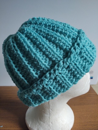 Hand Crocheted Ribbed Hat