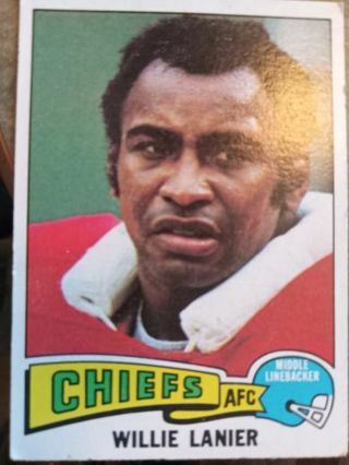 1975 TOPPS WILLIE LANIER KANSAS CITY CHIEFS FOOTBALL CARD# 325