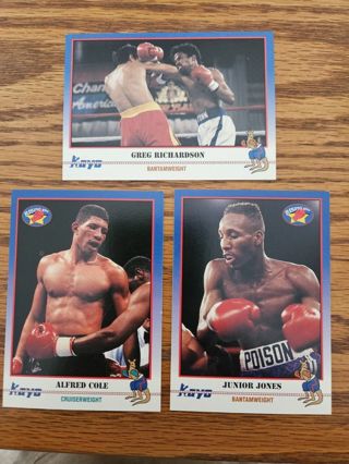 1991 KAYO Boxing trading cards.#231,#232,#233.