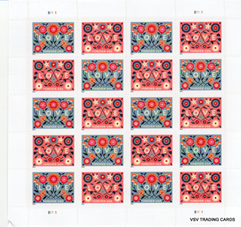 20 - 2021 USPS Forever Love Stamps on 1 sheet, Good for Weddings, Graduation, Parties!