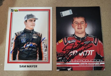 JR MOTORSPORTS Drivers Justin Allgaier & Sam Mayer Autographed Cards