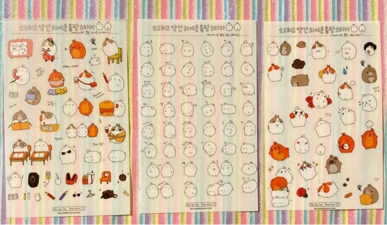 Kawaii Molang stickers 