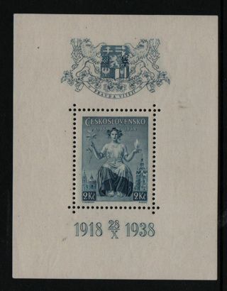 mint mini sheet from Czechoslovakia 1938