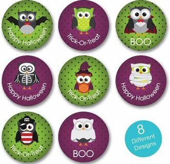 ➡️NEW⭕(8) 1" HALLOWEEN STICKERS!! OWL