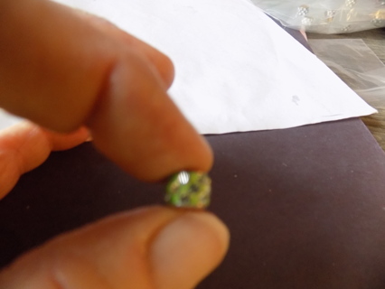 Light green crystal rhinestone pave Euro Bead