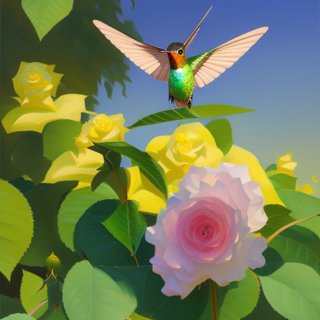 Listia Digital Collectible: Hummingbirds Love Roses