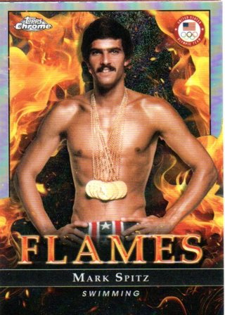 2024 Topps Chrome Olympics Mark Spitz Flames Insert