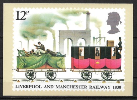 1980 Liverpool and Mancheser Railway mint postcard