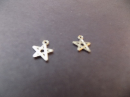 Silvertone pair of hollow star charm perfect for making earrings