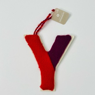 Y Sweater Look Knit Initial Ornament 