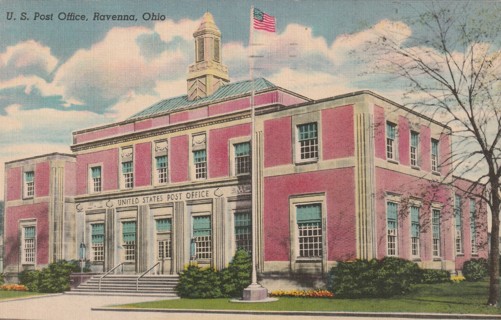 Vintage Used Postcard: 1955 US Post Office, Revenna, OH
