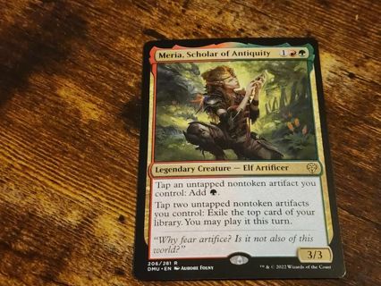 Magic the gathering mtg Meria Scholar of Antiquity rare card Dominaria United