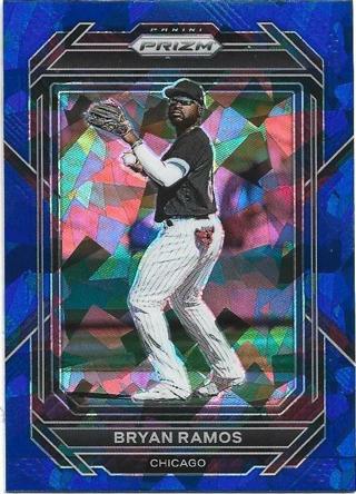 2023 PRIZM BRYAN RAMOS BLUE CRACKED ICE PRIZM REFRACTOR ROOKIE CARD