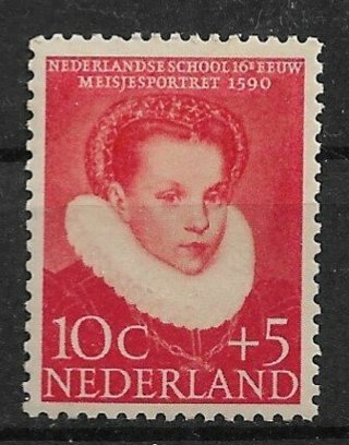 1956 Netherlands ScB304 Children Portrait: Girl MNH