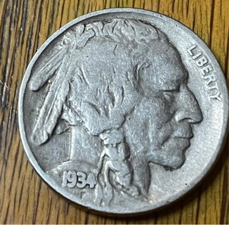 1934 P Indian Head Buffalo Nickel Very Fine