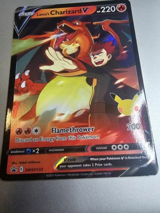 Pokemon Lance's Charizard V SWSH133 holo rare card