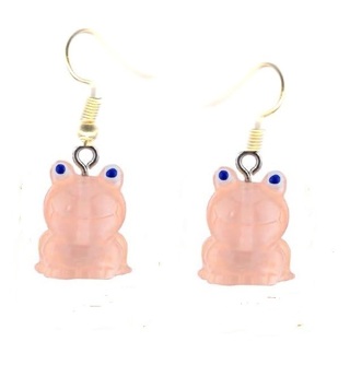 SP PEACH GLOW IN THE DARK FROG EARRINGS #1 (PLEASE READ DESCRIPTION)