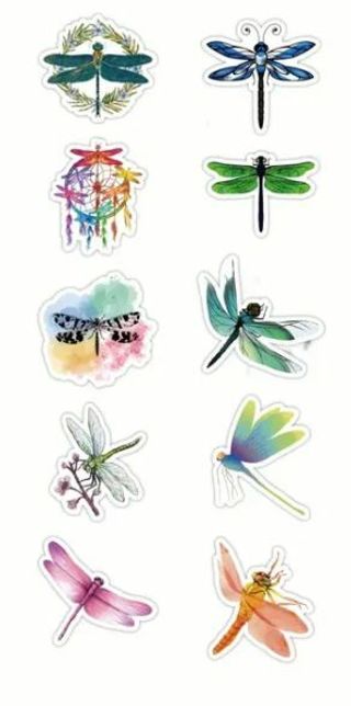 ↗️⭕(10) 1" DRAGONFLY STICKERS!! (SET 1 of 5)⭕